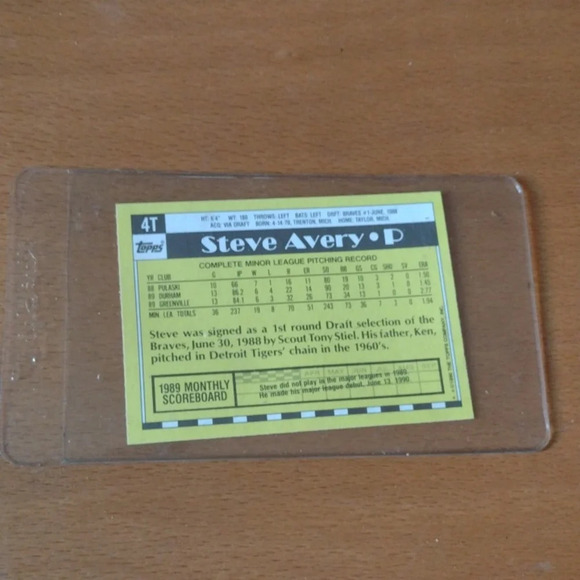 2 for $20😃Steve Avery Rookie BB Card - Picture 2 of 2